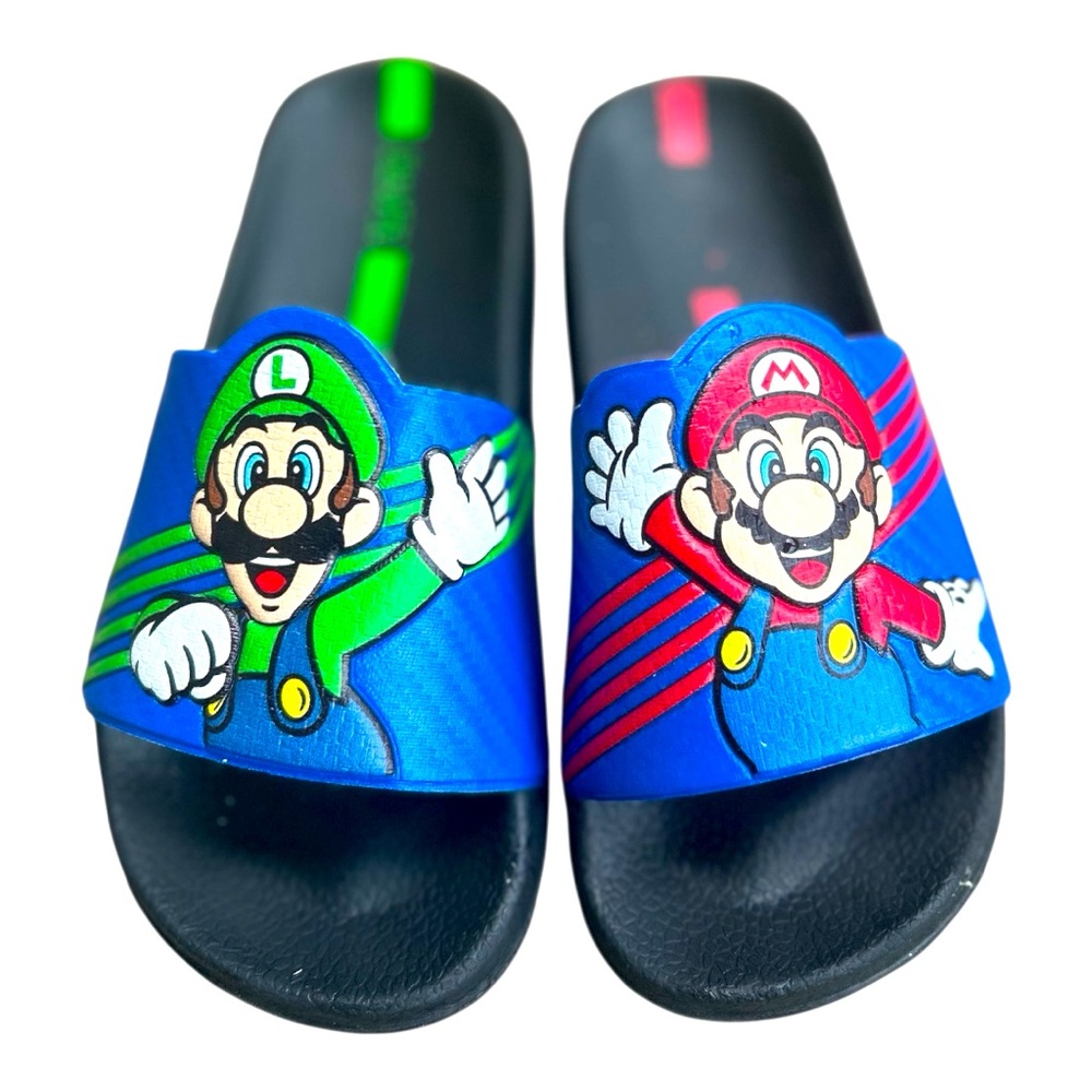 Super Mario & Luigi Flip Flop Slide On Sandals Size 10 11